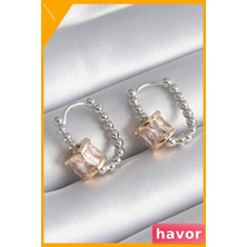 Havor Pirinç Kaplama Zirkon Taşlı Kadın Küpe Modelleri
