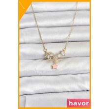 Havor Yıldız Model 316L Paslanmaz Çelik Kolye 45CM Altın Rengi