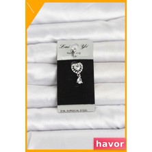Havor Kalp ve Damla Model Göbek Piercing 316L Cerrahi Çelik