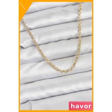 Havor Pirinç Halkalı Kadın Kolye 45CM Altın Renk Kaplama