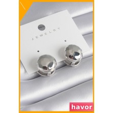 Havor Pirinç Malzeme Kadın Küpe Modeli Top Detaylı
