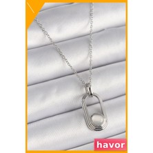 Havor Paslanmaz Çelik Kedi Gözü Kolye 45CM Zincir Uzunluğu
