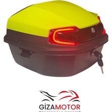 Giza Motor Işıklı Sırt Dayamalı Motosiklet Çantası Fıstık Yeşili 33 Lt