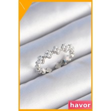 Havor Ayarlanabilir Yonca Desenli Kadın Yüzüğü Pirinç Malzeme