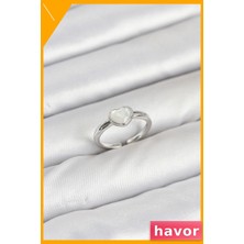 Havor Ayarlanabilir Pirinç Kalp Desenli Kadın Yüzüğü