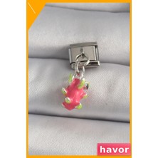 Havor Sallantı Ejder Meyvesi Tasarımı Kararmaz Çelik Bileklik Aksesuarı