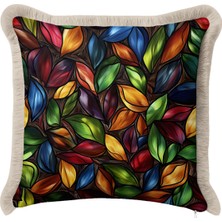 Hanna Home Botanik Floral Desenli Dekoratif Yastık Kılıfı Kırlent Kılıfı Salon Koltuk Yastığı 43X43 cm