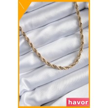 Havor Paslanmaz Çelik Uzun Kolye 60CM Burgu Tasarım