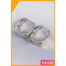 Havor Pirinç Malzemeden Üretilmiş Kalın Küpe Modeli