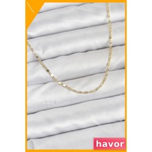 Havor Pirinç Malzeme 14K Altın Renk Kaplama 60CM Kadın Zincir Kolye