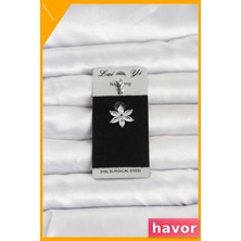 Havor Lotus Model Göbek Piercing 316L Cerrahi Çelik Zirkon Taşlı