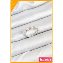 Havor Ayarlanabilir Pirinç Yüzük Inci Detaylı Kadın Aksesuarı