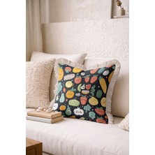 Hanna Home Dekoratif Kırlent Kılıfı Kırlent Kılıfı Renkli Çiçekli Kırlent Kılıfı Ev Dekorasyonu 43X43 cm