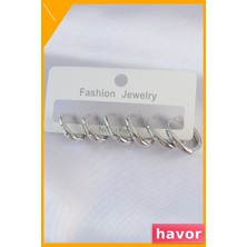Havor Pirinç Oval Küpe Çifti Hassas Işçilik