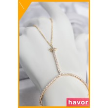 Havor Pirinç Gold Renk Zirkon Taşlı Kutup Yıldızı Şahmeran Kolye