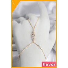 Havor Pirinç Şahmeran Kolye Zirkon Taşlı Kadın Gold Renk