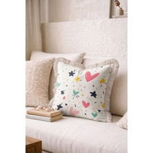 Hanna Home Slogan Baskılı Dekoratif Kırlent Kılıfı Saçaklı Kırlent Koltuk Takımı Aksesuarı 43X43 cm
