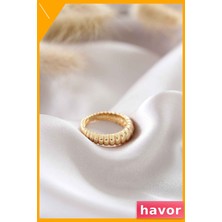 Havor Ayarlanabilir Burgu Tasarımı Kadın Yüzük Altın Renk