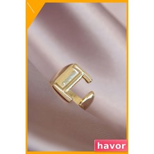 Havor Ayarlanabilir I Harfi Desenli Metal Kadın Yüzüğü