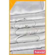 Havor Zirkon Taşlı Pirinç Bileklik Seti 3 Parça Kadın Aksesuarı