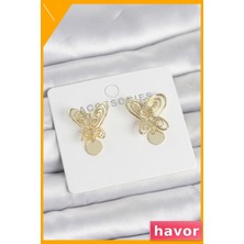 Havor Model Pirinç Kadın Küpe Altın Rengi Füsun