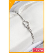 Havor Pirinç Sonsuzluk Kalp Tasarımı Kadın Bilek Aksesuarı