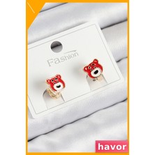 Havor Pirinç Ayı Figürlü Çocuk Küpe Modelleri