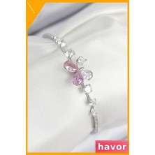 Havor Zirkon Taşlı Kelebek Desenli Kadın Bilekliği