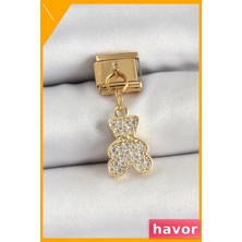 Havor Paslanmaz Çelik Zirkon Taşlı Ayıcık Bileklik Aksesuarı