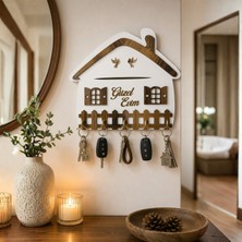 Multi Trendy Güzel Evim Yazılı Kapı Süsü Anahtarlık 5 Kancalı Dekoratif Duvar Askısı