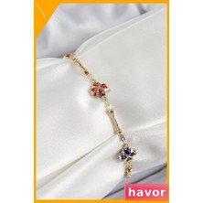 Havor Yonca Desenli Zirkon Taşlı Kadın Bilekliği