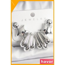 Havor Plastik Deniz Kabuğu Desenli Kadın Küpeleri