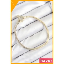 Havor Zirkon Taşlı Pirinç Bileklik Kadın Aksesuarı