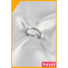 Havor Ayarlanabilir Pirinç Yıldız Desenli Kadın Yüzük Gümüş Renk