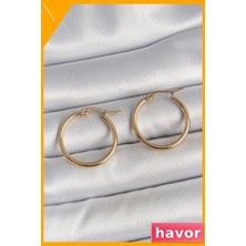 Havor Paslanmaz 22MM Kadın Küpe Halka Modeli