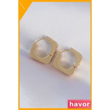 Havor Kare Formlu Pirinç Küpe Modelleri
