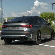 TMZ Garage Audi A3 8y Sedan S-Line 2020-2024 Arka Difüzör & Flap Seti | Sportif Tampon Altı Paket