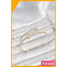 Havor Pirinç Kalp Tasarım Kadın Bilek Aksesuarı