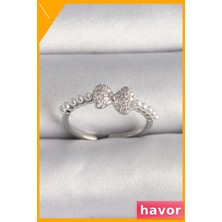 Havor Ayarlanabilir Pirinç Yüzük Zirkon Taşlı Fiyonk Detay