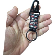 Moonparacord Ejderha Gözü Paracord Anahtarlık  Siyah Kırmızı