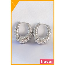 Havor Bombeli Tırtık Detaylı Pirinç Küpe Modelleri