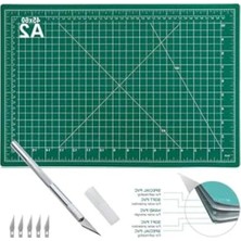 MarkEntegra Kesim Matı ve Kretuar Bıçağı Seti, A2 Boyutunda 45X60 cm