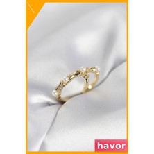 Havor Ayarlanabilir Pirinç Yüzük Kemik Desenli