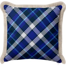 Hanna Home Saçaklı Kırlent Kılıfı Sarı Geometrik Ev Dekorasyonu Saçaklı Kırlent Kılıfı 43X43 cm