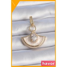 Havor Beyaz Mineli Zirkon Taşlı Pirinç Bileklik