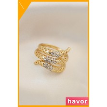 Havor Ayarlanabilir Metal Zirkon Taşlı Kadın Yüzüğü