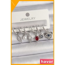 Havor Pirinç Zirkon Taşlı Sallantılı Kadın Küpeleri