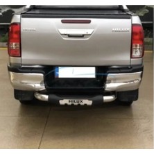 TMZ Garage Toyota Hilux 2015+ “hılux” Yazılı Arka Tampon Koruma Demiri | Gri Arka Koruma Barı