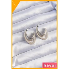 Havor Pirinç Düz Plaka Halka Küpe Modelleri