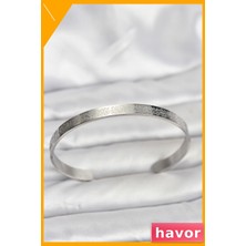 Havor Ayetel Kürsi Yazılı Paslanmaz Çelik Bileklik